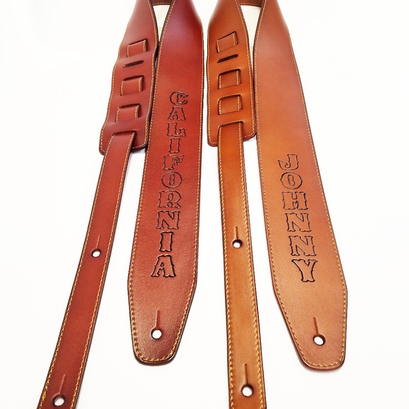 Personalized Leather guitar strap - Picture 2 of 13